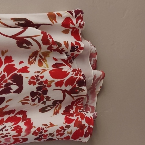 LOVERS AND FRIENDS Red Floral Printed Wrap Midi Skirt - Picture 8 of 14